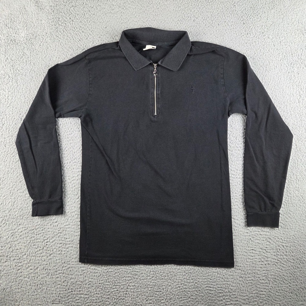 Father Sons Polo Shirt Mens XL (M) Black Long Sleeve Casual‎